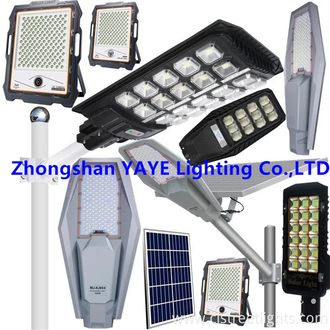 China Solar Manufacturer 2000/1000/800/600/500W/400/300/200/100W LED Sensor IP66 Street Outdoor All in One Camera ABS COB Wall Flood Garden Road Battery Light